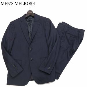 COMPLET par MEN'S MELROSE メンズメルローズ 通年 総裏★ ストライプ セットアップ スーツ Sz.3/2　メンズ ネイビー　I3T00249_6#O