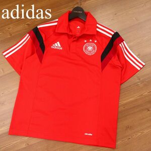 adidas アディダス サッカー ドイツ代表 DEUTSCHER FUSSBALL BUND 2014-2015 半袖 ポロシャツ Sz.M　メンズ 赤　I3T00183_6#A