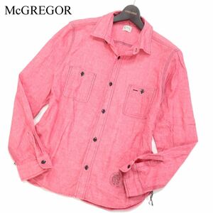 RAGS McGREGOR ラグス マックレガー 通年 長袖 シャンブレー ワーク シャツ Sz.M　メンズ 日本製　I3T00336_7#C