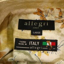 【新品 未使用】 allegri アレグリ 通年 イタリア製生地★ 水彩 フラワー総柄 長袖 ビッグ シャツ Sz.L　メンズ レトロ　I3T00404_7#C_画像7