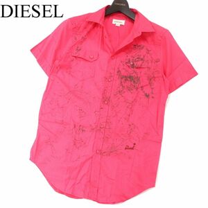 DIESEL ディーゼル 春夏 動物 アニマル イラスト プリント★ 半袖 ウエスタン シャツ Sz.S　メンズ　I3T00537_7#A