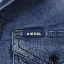 DIESEL ディーゼル 【SONORA-NE】 USED加工★ ストレッチ スウェット デニム 長袖 ウエスタン シャツ Sz.S　メンズ　I3T00531_7#C_画像4