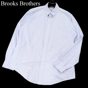 Brooks Brothers ブルックスブラザーズ REGENT★ 長袖 スーピマコットン ボタンダウン チェック シャツ Sz.L　メンズ　I3T00644_7#C