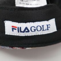 【新品 未使用】 FILA GOLF フィラ ゴルフ 通年 ロゴ刺繍★ チェック柄 キャップ 帽子 Sz.F　メンズ　I3G00001_7#U_画像7