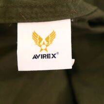 PX AVIREX アヴィレックス 通年 バック ロゴ★ 長袖 US ミリタリー シャツ Sz.L　メンズ カーキ　I3T00590_7#C_画像8