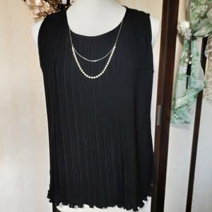  new goods tag none black no sleeve formal blouse necklace removed possibility fake pearl attaching tei Lee also!