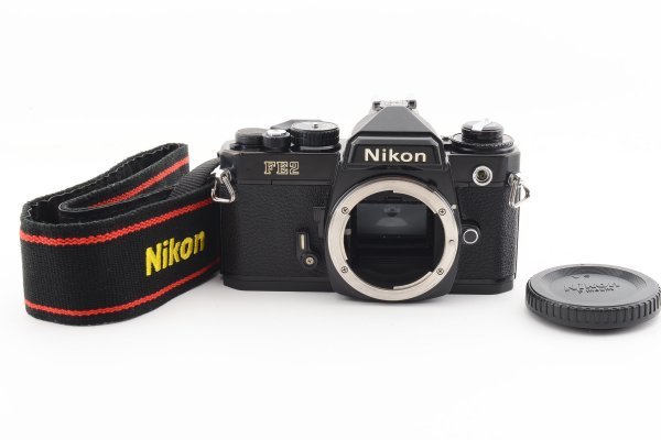 ☆美品 動作確認済☆ NIKON ニコン FE2 ブラック ストラップ付