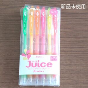【新品未使用】【パイロット】 ゲルインクボールペン ジュース07 蛍光カラー 6色セット