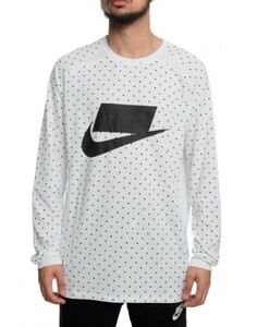 [送料無料]NIKE/ナイキ/Men's NSW Long Sleeve Knit Top/Summit White/Mサイズ