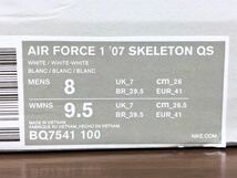 18年製 NIKE AIR FORCE 1 SKELETON QS ナイキ エアフォース スケルトン HALLOWEEN ハロウィン 骨 AF1【BQ7541-100】WHITE ホワイト 白 US8_画像8