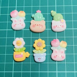 No.318 ハンドメイド　デコパーツ 植木鉢セット