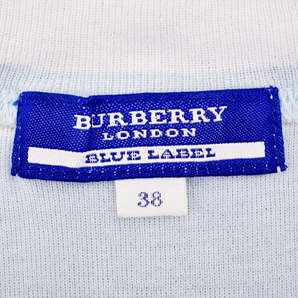 Y-6030★送料無料★美品★BURBERRY LONDON BLUE LABEL バーバリーロンドン★正規品 日本製 左胸ロゴ刺繍 ボーダー 半袖 T-シャツ ３８の画像5