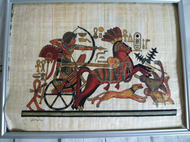 Papyrus-Gemälde Altes Ägypten Alter Gott Antikes Wandgemälde Kunsthandwerkliches handgemaltes Gemälde Gemälde Antik Altes Spielzeug Antik Retro ⑥, Innenausstattung, Ornament, ethnisch