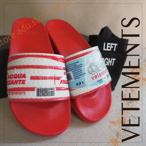 新品極美品★ デムナ期 ヴェトモン VETEMENTS Printed slides スライドサンダル 40サイズ 26cm Vet172004105 ブランド メンズ レディース