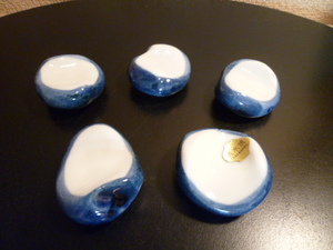 　京都清水焼　陶磁器製　箸置き５個セット　新品・未使用・展示品