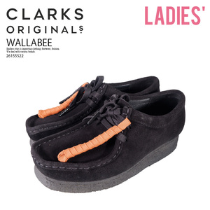 ■新品■Clarks クラークス WALLABEE (WOMENS) ワラビー ウィメンズ■スニーカー モカシン スウェード 定番■24.0cm■ブラック■26155522