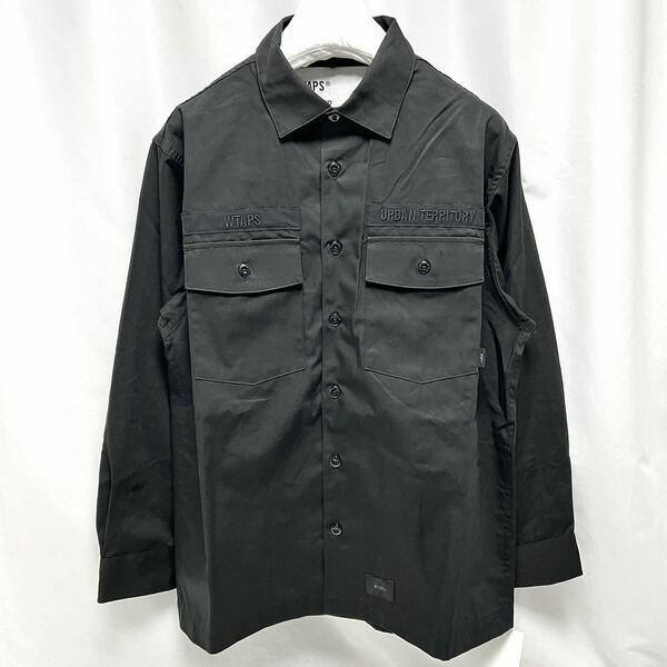 01 新品 WTAPS ダブルタップス BUDS SHIRT バッズ シャツ 長袖 ミリタリー ジャケット トリプル ロゴ 黒 CBW LS W)TAPS Wタップス W-TAPS