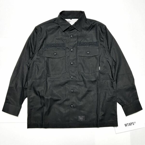 02 新品 WTAPS ダブルタップス BUDS SHIRT バッズ シャツ 長袖 ミリタリー ジャケット トリプル ロゴ 黒 CBW LS W)TAPS Wタップス W-TAPS