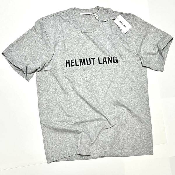 L 新品 ヘルムートラング HelmutLANG オーバーサイズ フロント ロゴ Tシャツ 半袖 ヘルムート ラング Helmut LANG グレー ロゴT LOGO