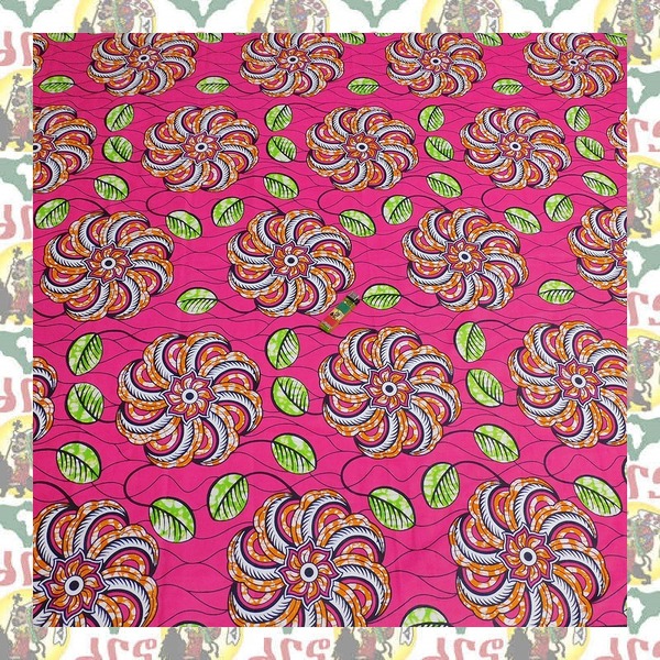 【SALE/270cm x 110cm/3ヤード】アフリカンプリント生地 barg-o10 アフリカ生地 アフリカ布 ゴールドプリント アンカラ キテンゲ パーニュ
