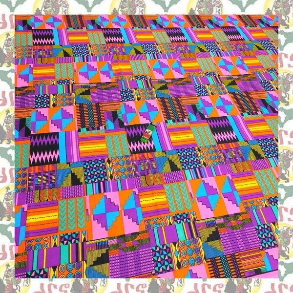 【SALE/270cm x 110cm/3ヤード】アフリカンプリント生地 barg-f39 アフリカ布 アフリカ生地 ゴールドプリント アンカラ キテンゲ パーニュ