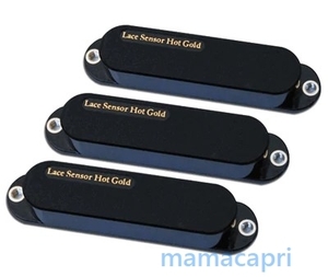 新品Lace Music Hot Gold 6.0k Sensor Black S/S/S Pickup Setレース センサー ピックアップStratocasterブラックStratストラト キャスター
