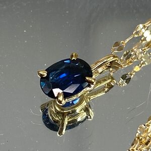 k18YG AU750 18金　天然サファイア　0.38ct　ネックレス