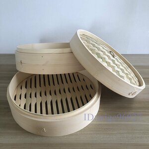 X970* new goods basket steamer .. business use Chinese steamer two step cover attaching home use bamboo made cooking apparatus classical 28cm
