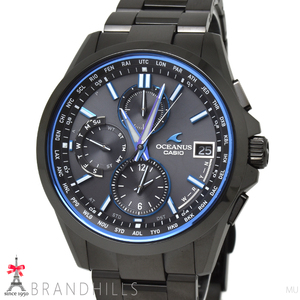  Casio wristwatch men's Oceanus Classic line solar radio wave titanium black face OCW-T2600B-1AJF ultimate beautiful goods 