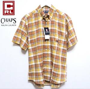 新品未使用 CHAPS RALPHLAUREN チャップスラルフローレン リネンコットンシャツ チェック柄 ボタンダウン 麻綿 清涼生地 半袖 メンズウエア