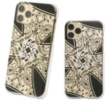 送料140円　MOON Equipped ペイズリー クロス iPhone 11 ハード ケース MOONEYES　ムーンアイズ　[MQG172-11]_画像1