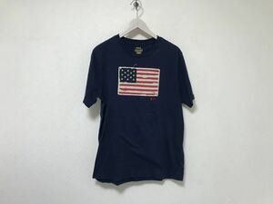 本物ポロラルフローレンPOLO RALPH LAUREN R.L.コットンアメリカ国旗半袖Tシャツメンズアメカジサーフミリタリービジネス紺ネイビーXL