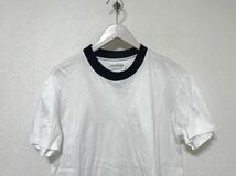 本物プレミアムムードデニムスーペリアPREMIUM MOOD DENIM SUPERIOR P.M.D.S.コットンリブニット半袖Tシャツメンズアメカジ白イタリア製L_画像2