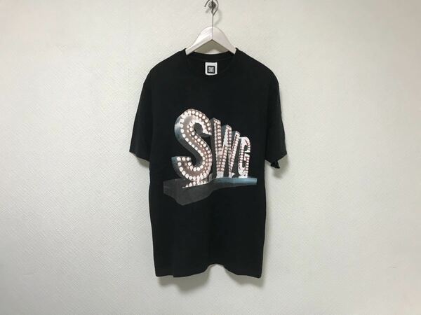 本物スワッガーSWAGGER SWGコットンプリント半袖Tシャツメンズサーフアメカジミリタリービジネススーツストリートスケーター黒ブラックL