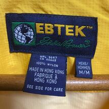 オールド EBTEK リップストップ ナイロンジャケット イエロー 90s ヴィンテージ 古着. Eddie Bauer エディーバウアー スタンドカラー_画像5