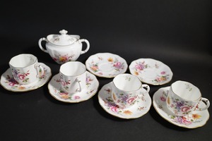 美品 ロイヤルクラウンダービー　ポジー　シュガーポット カップ＆ソーサー 4客 セット　ROYAL CROWN DERBY　Derby Posies