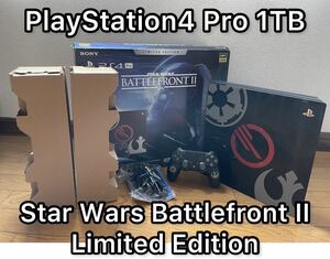 PS4 Pro 本体/箱 セット Star Wars Battlefront II Limited Edition CUHJ-10019 動作確認済 スターウォーズ【良品】管理188