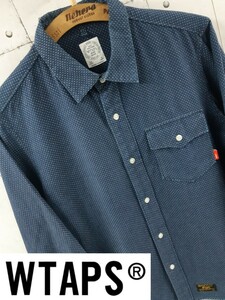 SALE！売り切り！WTAPS DOT L/S 142GWDT-SHM10 ドット柄　シャツ　インディゴ　ダブルタップス　W-TAPS　ドット　MIKE　ダンガリー　デニム