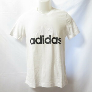 古着 メンズM adidas/アディダス Tシャツ 半袖 胸ロゴ スポーツMIX カジュアル ホワイト S98730
