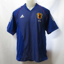 古着 メンズL adidas/アディダス サッカー 日本代表 2002-03 レプリカ ホーム ユニフォーム 半袖 ブルー 381414_画像1