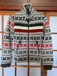 DOLCE&GABBANA nordic pattern wool Zip up jacket 44