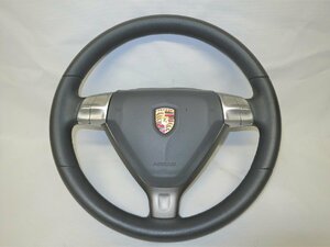  rare color! 987 Boxster original leather steering gear steering wheel airbag air bag cover 997.347.804.04 F0B 911 control number (W-CVI24)