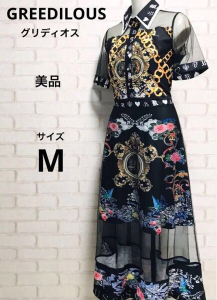 美品 GREEDILOUS グリディオス ワンピース ブラック Mサイズ M インポートブランド アート