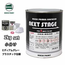 ロックプラサフネクストステージ プラスチック仕様 ミディアムグレー 2kgセット/ロックペイント プラサフ 塗料 Z26_画像1