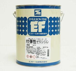 水性弾性セラミシリコン 3分艶 4kg 白 淡彩色 エスケー化研 外壁用塗料 Z26