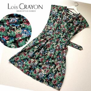 Lois CRAYON ロイスクレヨン 花柄 チュニックワンピース 総柄 ラップ風 トップス