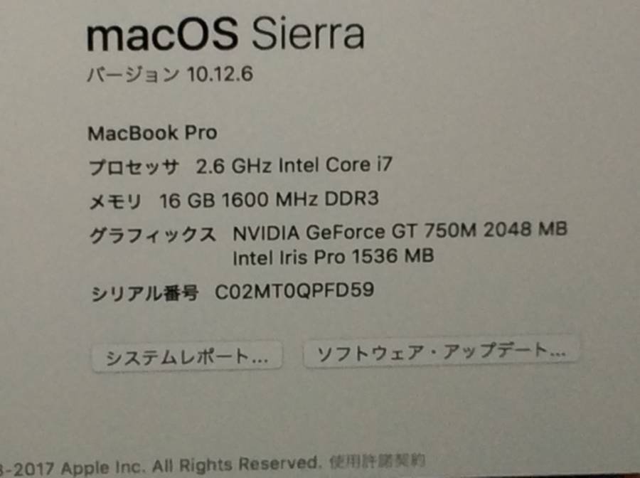 Apple MacBook Pro Retina Late2013 A1398 macOS Core i7 4960HQ 2.60