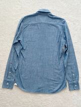 glanshirt RED size38 イタリア製長袖シャンブレーシャツ メンズ ブルー グランシャツ レッド_画像3