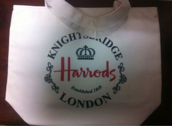 Harrodsハロッズ トートバッグ コットン 裏地付き ロゴデザイン