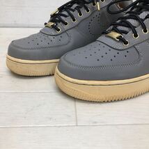 1083★ NIKE AIR FORCE 1 LOW PREMIUM ナイキ エアフォースワン レザー スニーカー パンチング 25.5 メンズ グレー_画像7